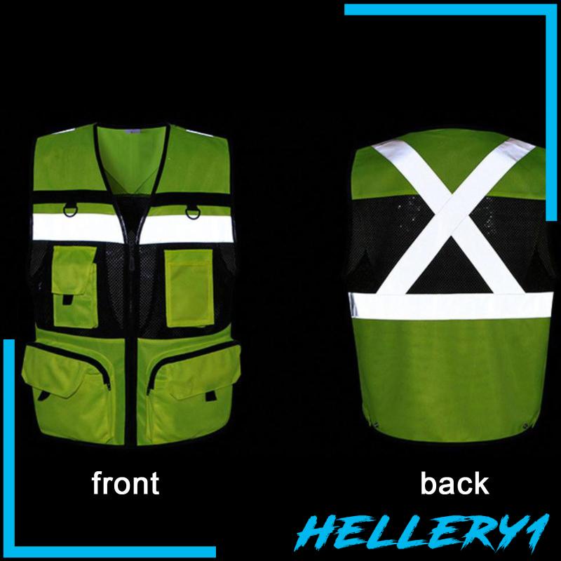 [Hellery1] Áo Vest Phản Quang Có Túi Thoải Mái Để Đậu Xe