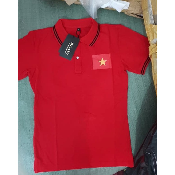 ÁO THUN CÁ SẤU IN HÌNH LÀ CỜ VIỆT NAM [HÀNG CHUẨN SHOP]