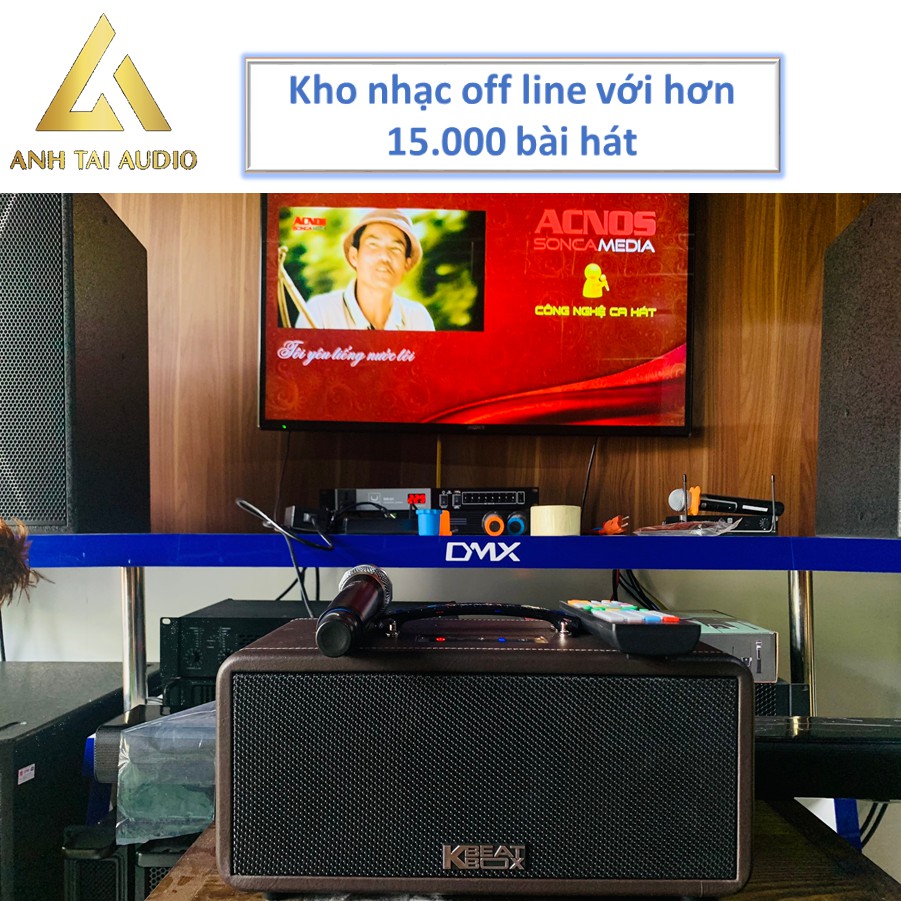 Dàn Loa Karaoke Di Động ACNOS KS360 MS, Loa Karaoke Di Động, Loa kéo di động, Pin 4-6h , bas cực sâu, Anh Tai Audio