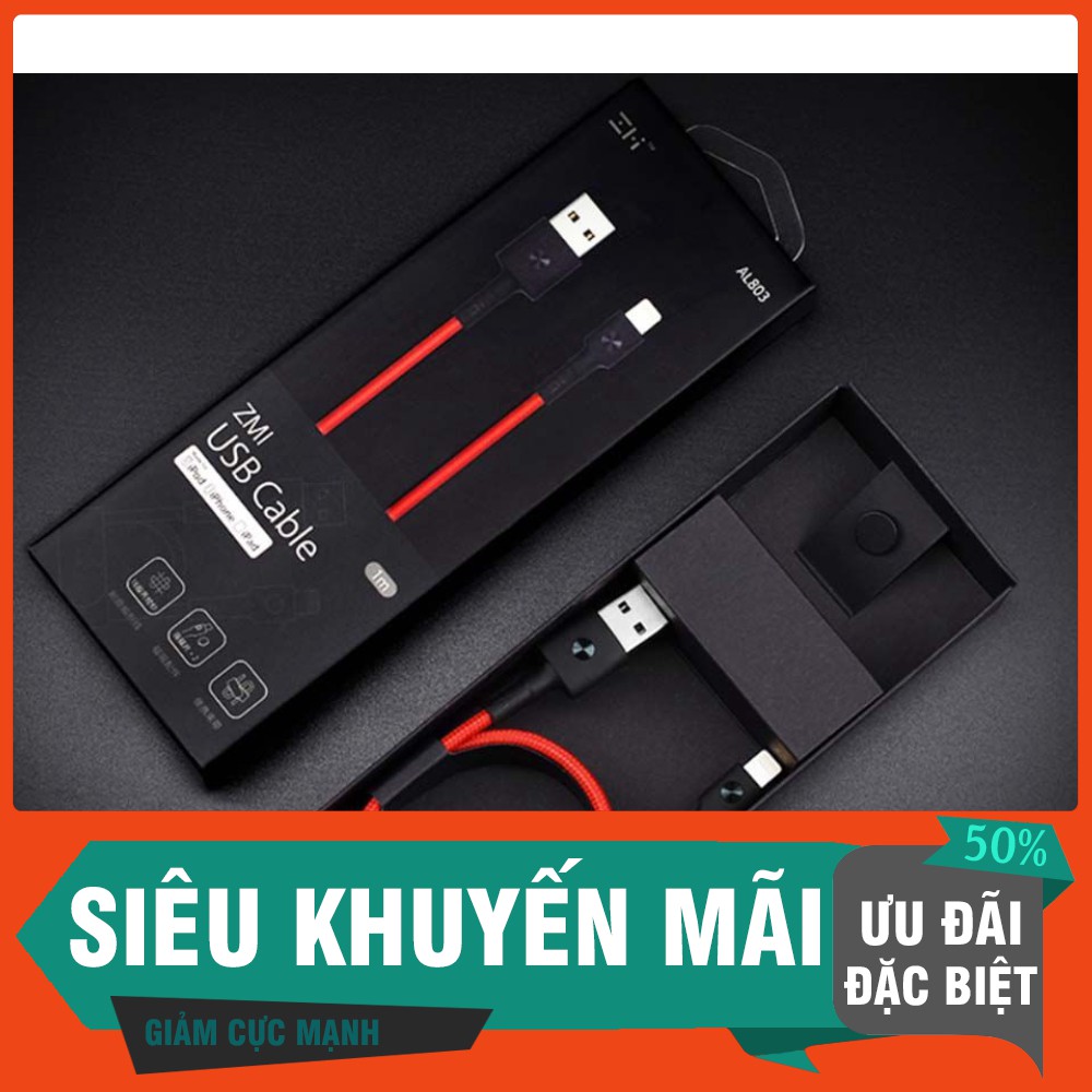 [SIÊU SALL ] Dây Sạc Xiaomi Zmi lightning Siêu Bền Bọc Kevlar AL803 cho iphone ipad dài 1.1m chứng nhận MFI tương thích 