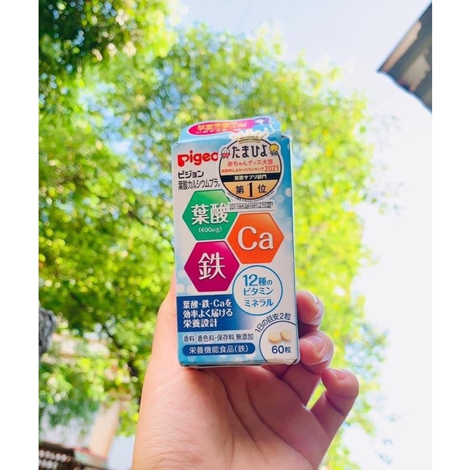 Viên Uống Bầu Bấu Vitamin Canxi Pigeo Nhật Bản 60 Viên