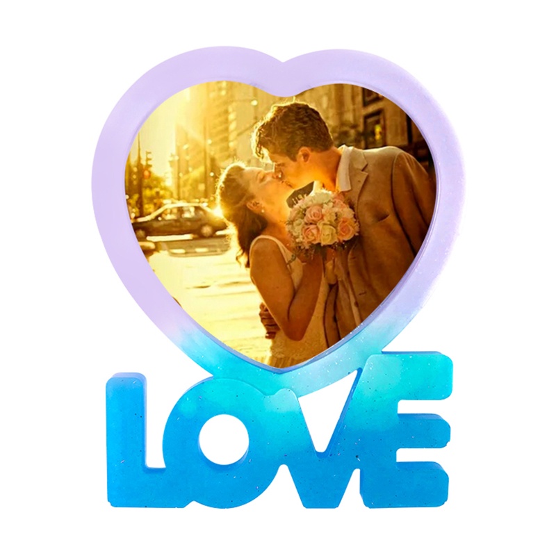 Khuôn Silicone Hình Trái Tim Làm Khung Ảnh Epoxy Resin Thủ Công DIY Dành Cho Nhà Cửa