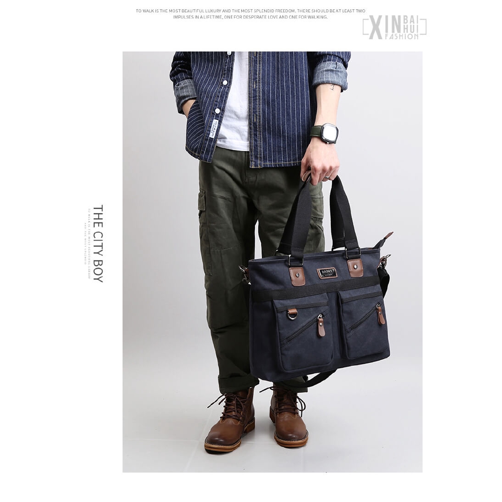 Túi xách Canvas đựng máy tính bảng thời trang công sở | BigBuy360 - bigbuy360.vn