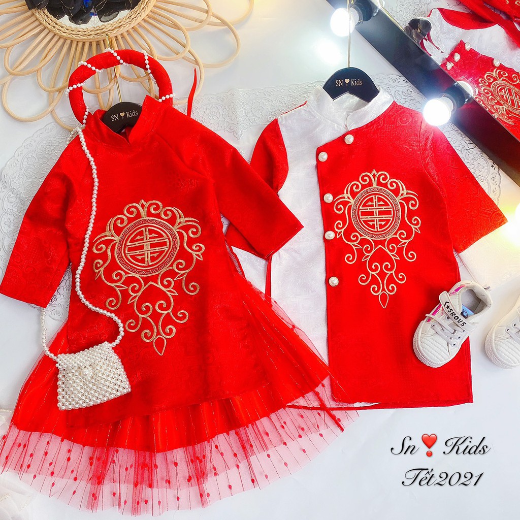 áo dài thêu tết cho bé