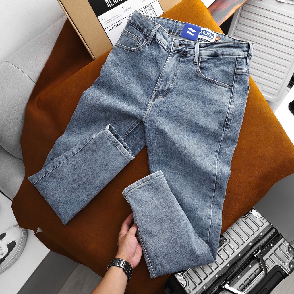 Quần jean nam SATOSHI SAQJ46 dáng slimfit ống vừa, phong cách trẻ trung, co giãn thoải mái