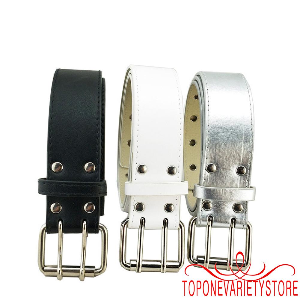 Topone- Thắt Lưng Phối Hai Hàng Nút Có Thể Điều Chỉnh Phong Cách Rock Xe Máy Cá Tính