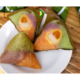 Bánh Ú Ba Màu nhân mặn (Bánh ú Sắc) [Bánh tét Trà Cuôn Hai Lý tại Trà Vinh]