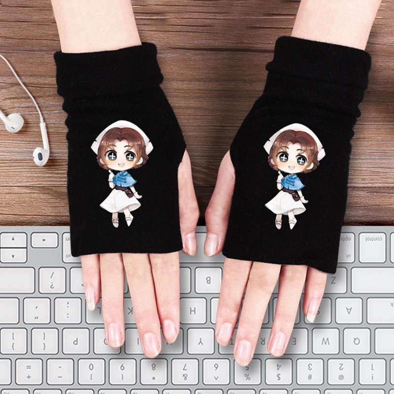 Găng tay len Identity V Nhân cách thứ năm Jack Emily màu đen anime chibi