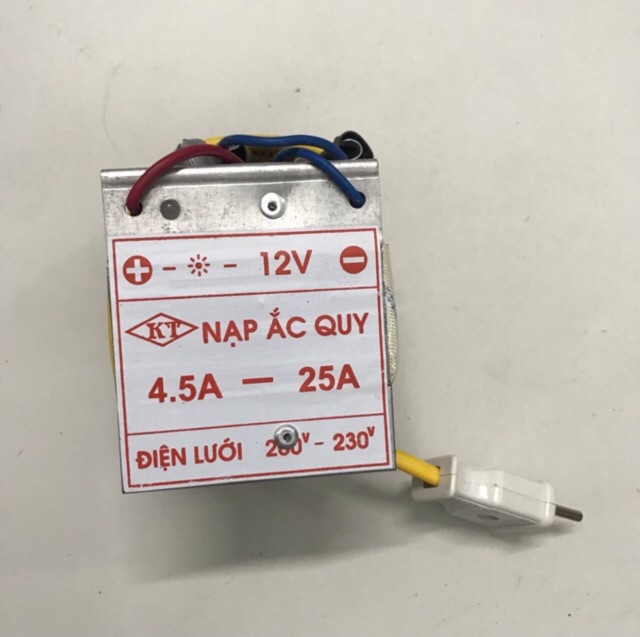 Máy nạp ắc quy dây đồng 12v 25ah