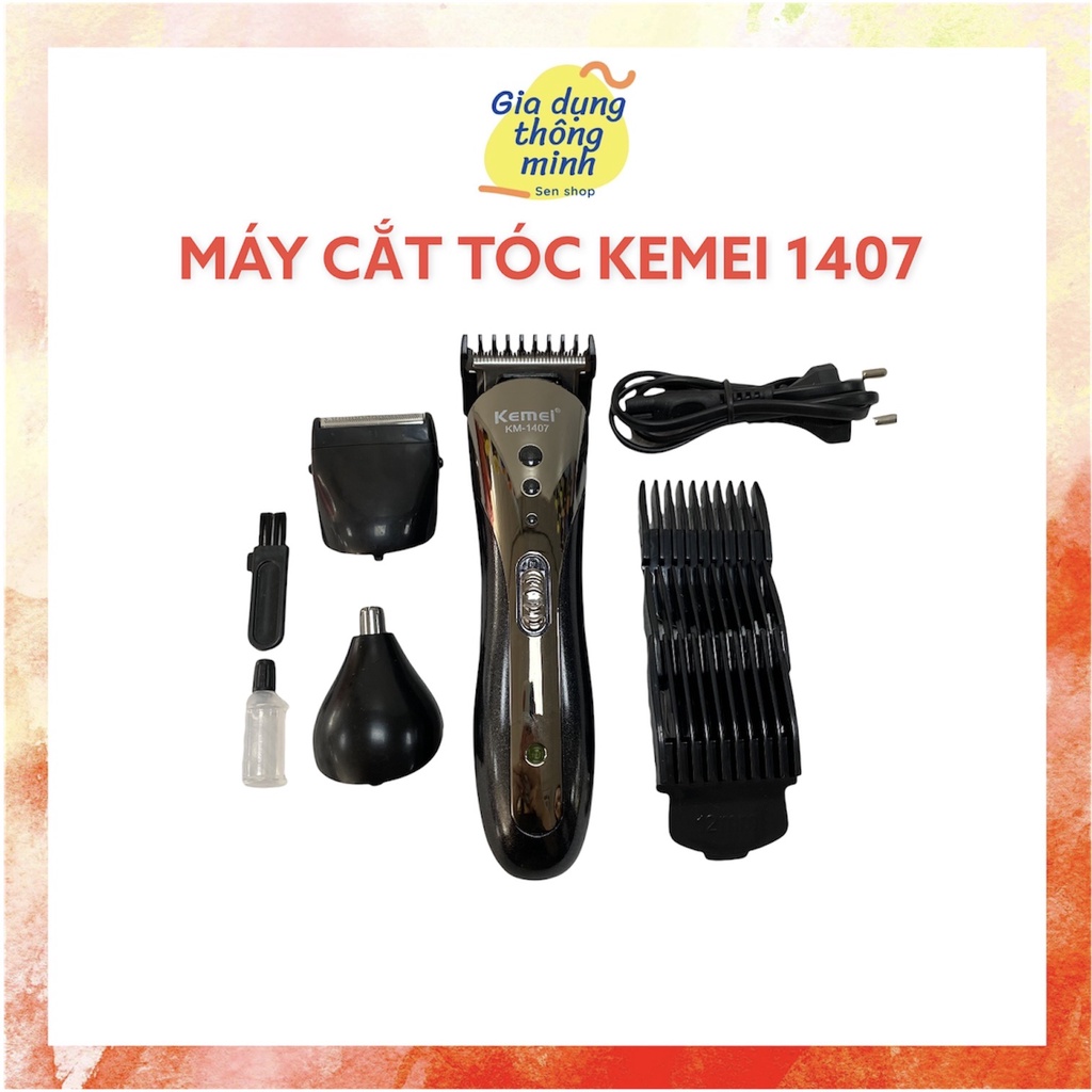 Tông Đơ Cắt Tóc Kemei 1407, KM-1998, KM-809A Dùng Pin Sạc