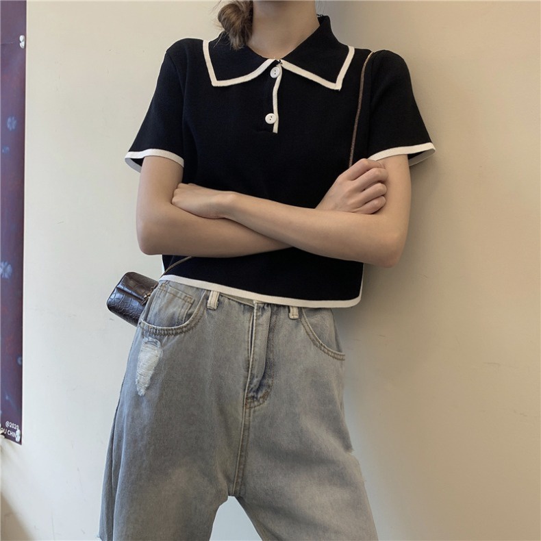 Áo Thun polo Tay Ngắn Dáng Rộng Thời Trang Mùa Hè 2022 Mới Cho Nữ