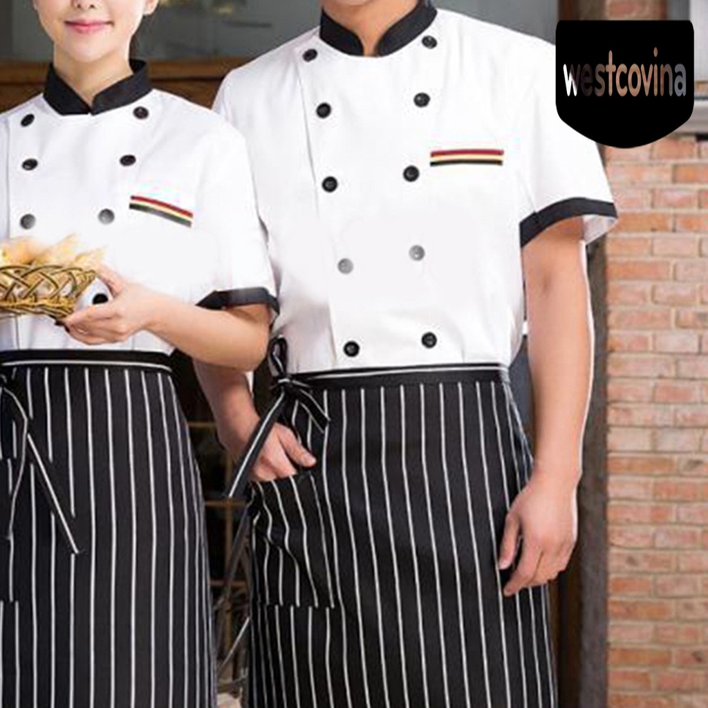 [Hot]☀ Áo Khoác Đầu Bếp Cổ Đứng Unisex