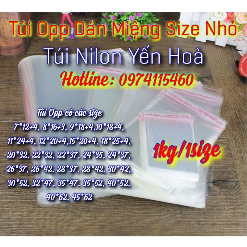 Túi opp dán keo size bé (1kg/1size) đựng phụ kiện, trang sức, ví...