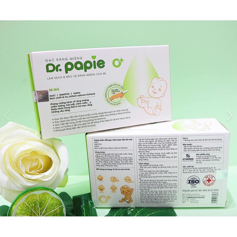 Gạc rơ lưỡi Dr.Papie (1 hộp 30 gói)