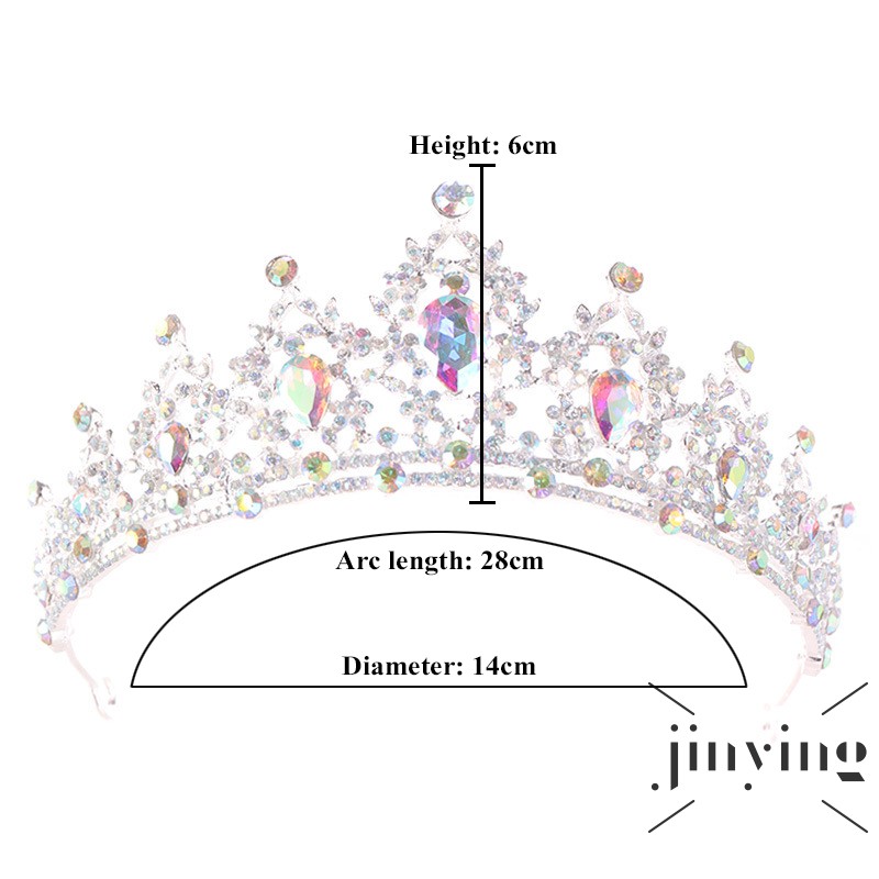 GETNOIVAS Vương miện công chúa cài tóc cô dâu đính đá sang trọng