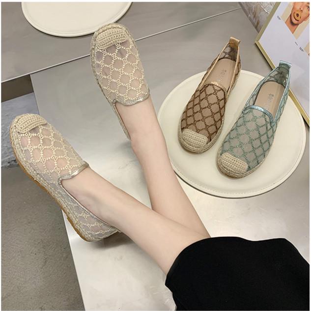 Giày Đế Bằng Phối Ren Lưới Thoáng Khí Phong Cách Hàn Quốc | BigBuy360 - bigbuy360.vn