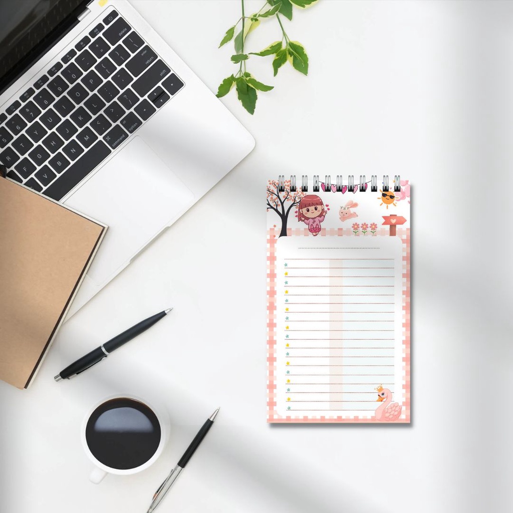 Sổ tay ghi chép từ vựng, lập kế hoạch lịch trình tiện lợi, có thể xé rời size 14.5x10cm màu hồng