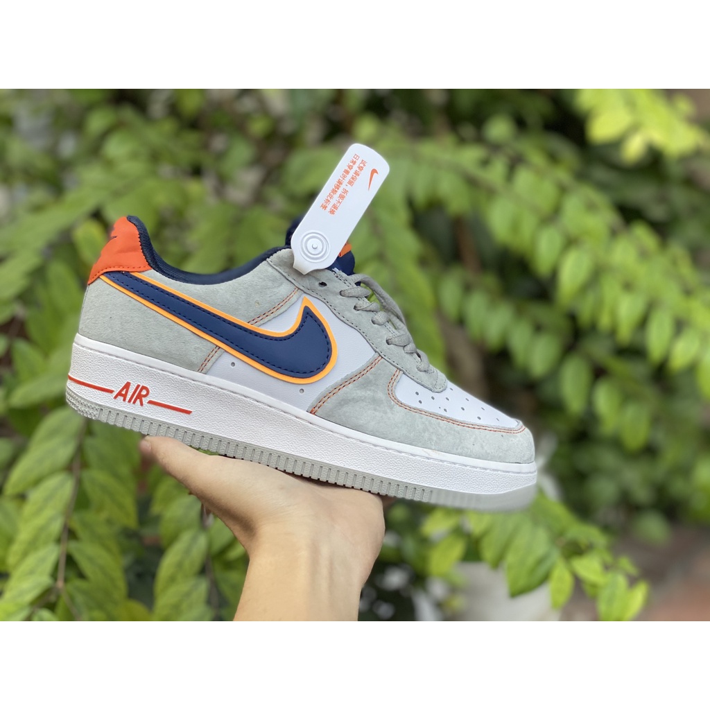 Giày AF1 Custom Xám Gót Cam Bản S.C Full Box+Phụ Kiện