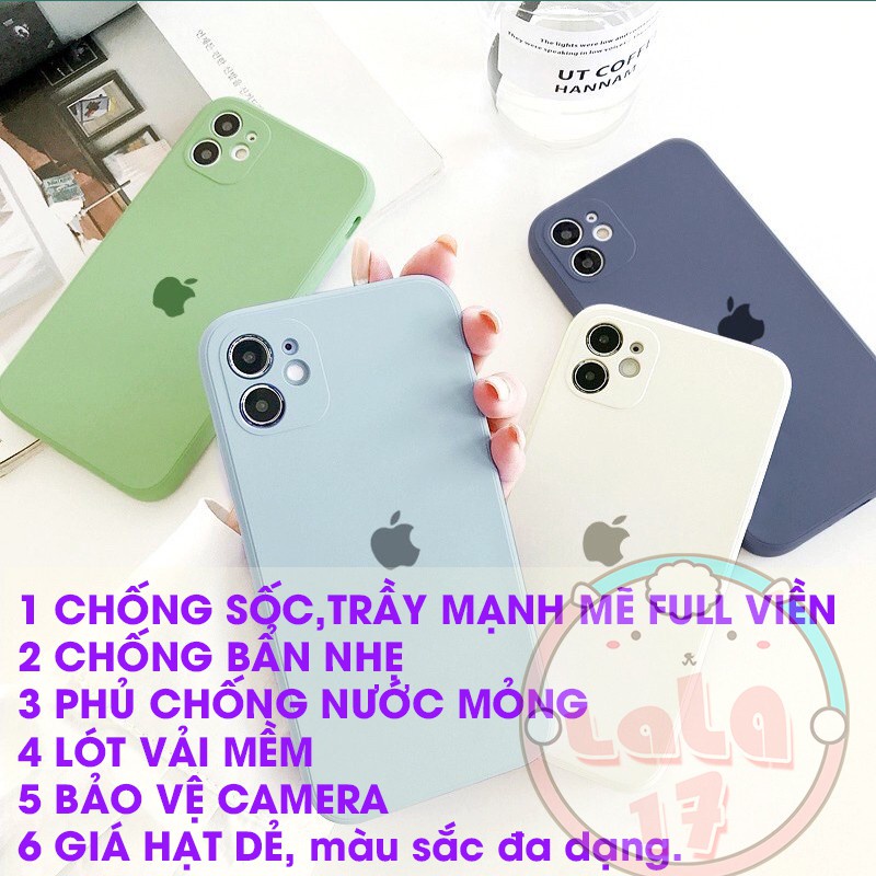 Ốp lưng chống bẩn iphone full viền bảo vệ camera/cam ip/6/6plus/6s/6splus/7/7plus/8/8plus/x/xs/11/12/pro/max/plus/promax