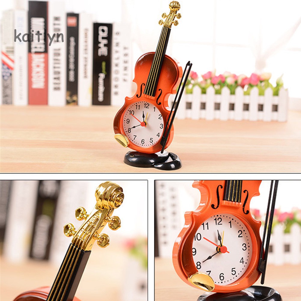 Đồng hồ báo thức để bàn hình cây đàn violin sáng tạo