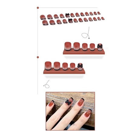 Set 24 móng giả N254 đính đá cao cấp ( tặng kèm keo và dũa )