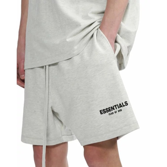 [CHÍNH HÃNG] Quần Đùi Short Fear of God ESSENTIAL SS22 màu Xám Light Oatmeal