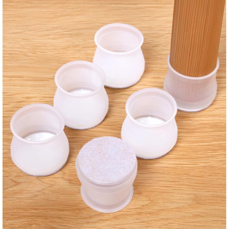 SET 4 Bọc Chân Bàn Ghế Silicone Cao Cấp / Miếng Lót Chân Bàn Ghế Chống Trượt, Chống Trầy Sàn Gỗ Tiện dụng Trong Gia Đình