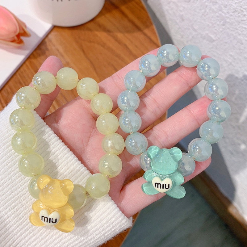 Dây Cột Tóc Đính Hạt Hình Chú Chó Yugui Hoạt Hình Dễ Thương