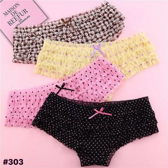 Combo 10 quần lót ren tầng xếp ly DN303