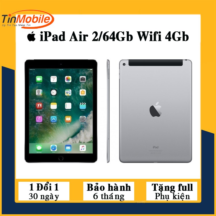 Máy Tính Bảng iPad Air 2-64Gb (4G + Wifi) Zin Đẹp 99% Như Mới | BigBuy360 - bigbuy360.vn