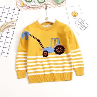 Áo len dệt vi tính 2 lớp bé trai 2-7/8y