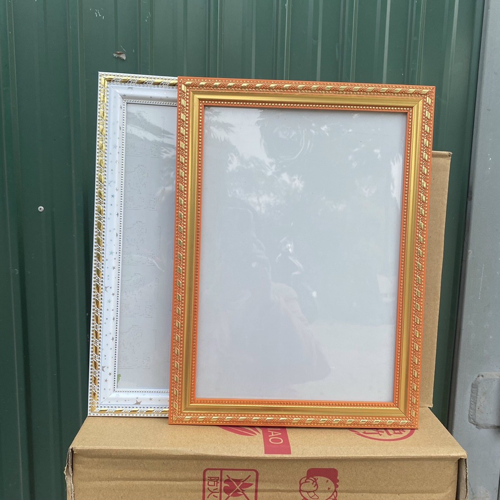Khung ảnh ,khung bằng khen trang trí đẹp viền trắng, viền vàng 21x30 cm