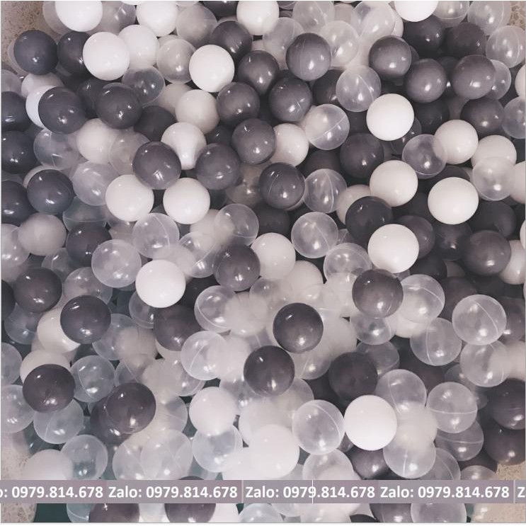 100 quả Bóng Nhựa Holla Xám Trắng Trong 7cm