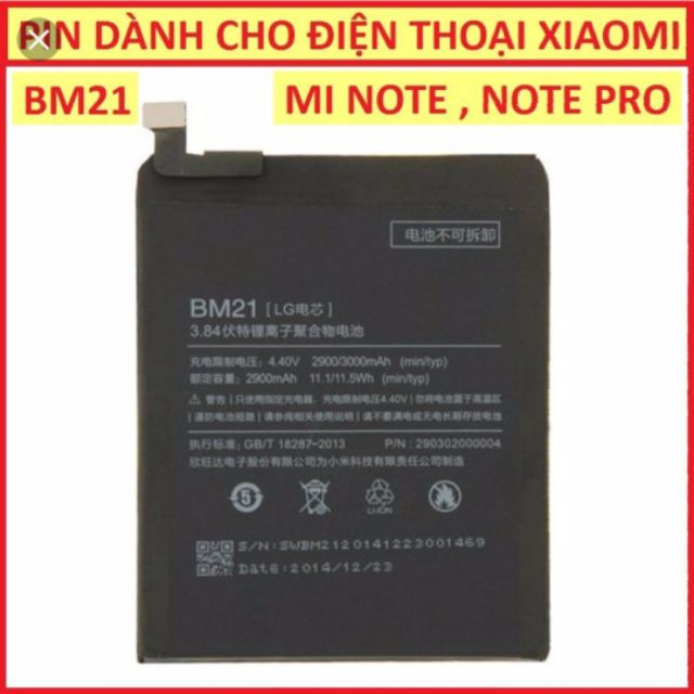 pin thay xịn cho Xiaomi MI Note (BM21) zin - Bảo hành 6 tháng