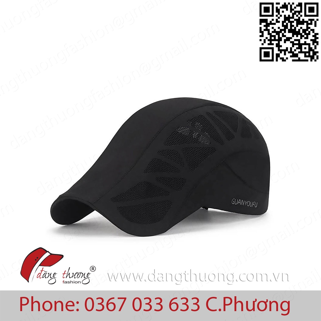 Mũ nón bere vải dù phối lưới nam thoáng mát mùa hè nhiều màu đen xanh xám