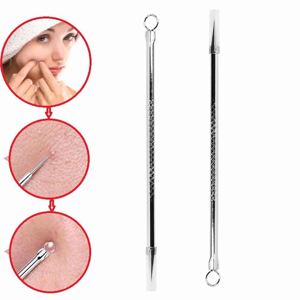 Dụng cụ nặn mụn đầu đen bằng thép không gỉ chiều dài 12cm tiện lợi