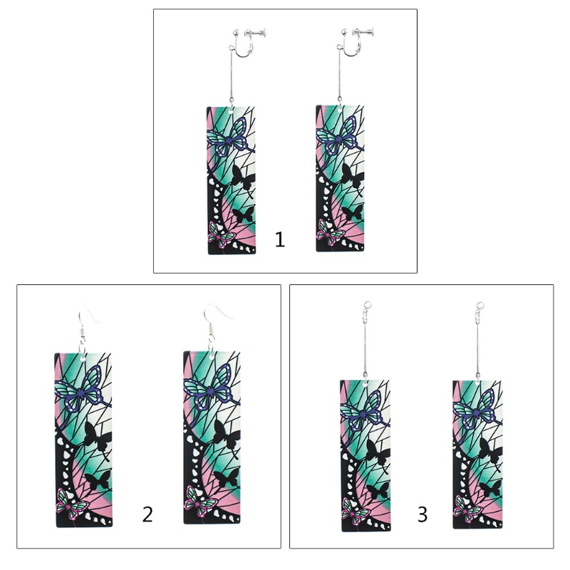 Bông Tai Acrylic Hình Bướm Hóa Trang Nhân Vật Shinobu