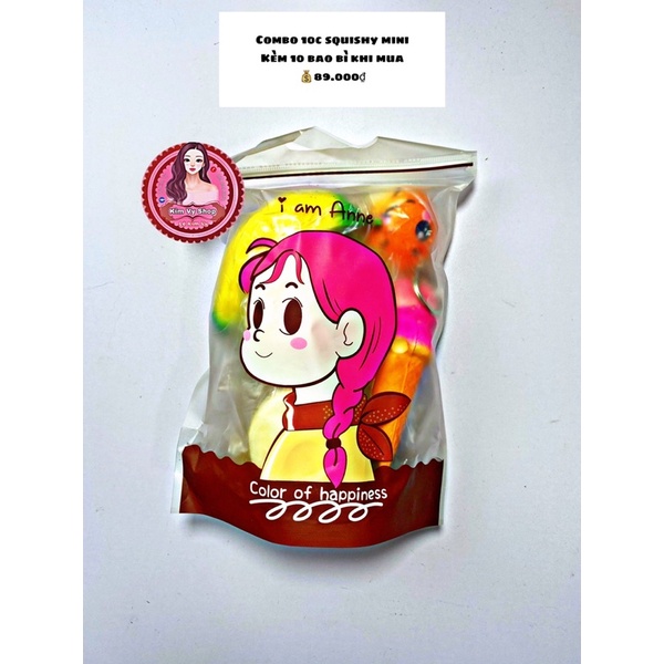 ComBo 10EM Squishy Mini Ngẫu Nhiên Giá Rẻ Kèm Bao Bì Đầy Đủ