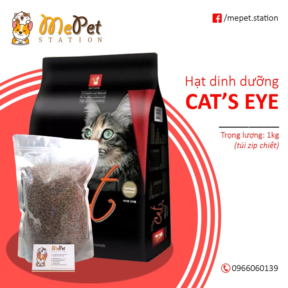 Hạt Cateye Hàn Quốc Cho Mèo | Túi Zip chiết 1 kg | CAT'S EYE