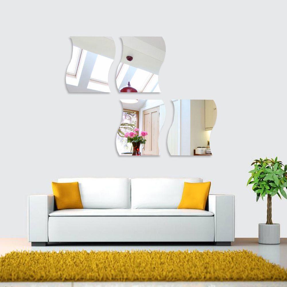 Bộ 6 Miếng Dán Tường Tráng Gương Bằng Acrylic