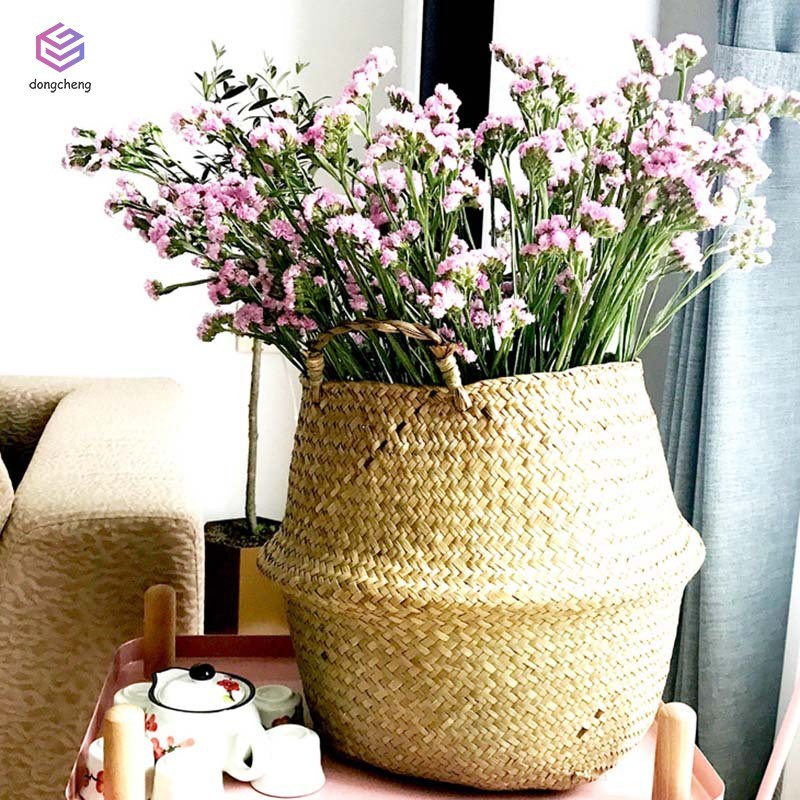 Giỏ đan sợi mây treo đựng hoa khô tiện dụng