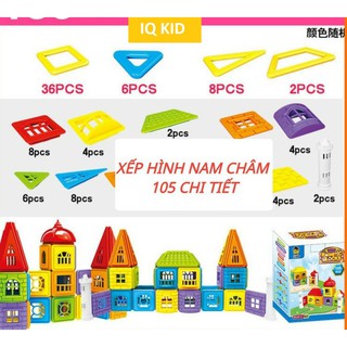 Đồ Chơi Cho Bé Bằng Gỗ Thông Minh Xếp Hình Nam Châm 105 chi tiết phát triển trí tuệ