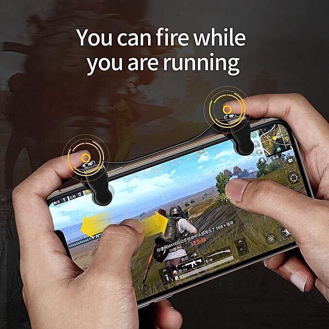 Tay cầm game thương hiệu Baseus có quạt tản nhiệt tích điện pin 500mAh tích hợp nút chơi game PUBG phù hợp với tất cả