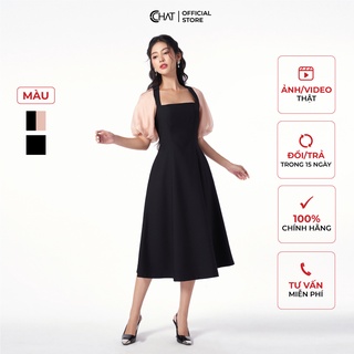 Đầm Nữ 𝐂𝐂𝐇𝐀𝐓 Kiểu Phối Cổ Nữ Hoàng Chất Tuytsi Phong Cách Trẻ Trung Thanh Lịch 72VNS8002XT