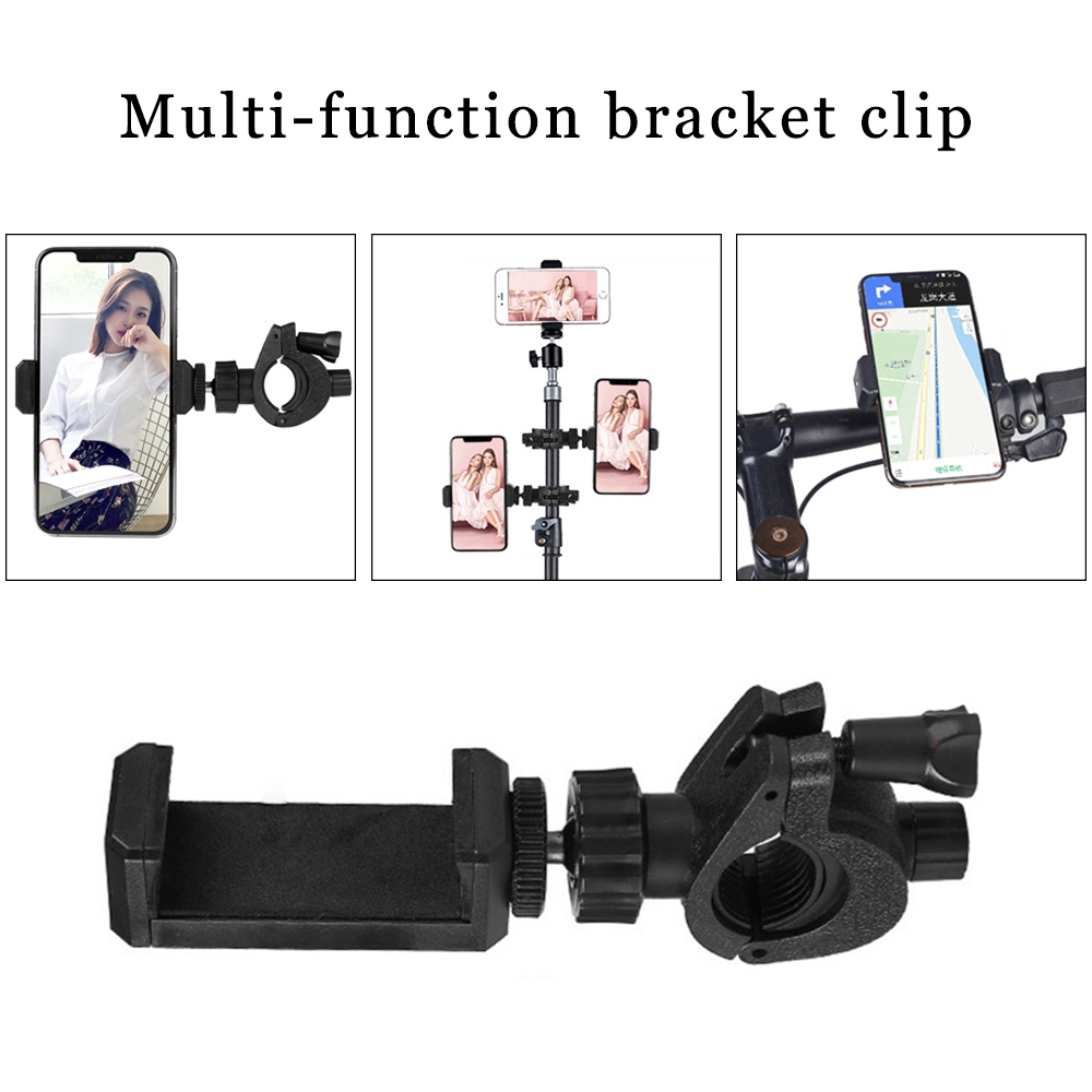 Kẹp bằng hợp kim nhôm màu đen có thể điều chỉnh dùng để lắp cho xe đạp gậy selfie | BigBuy360 - bigbuy360.vn