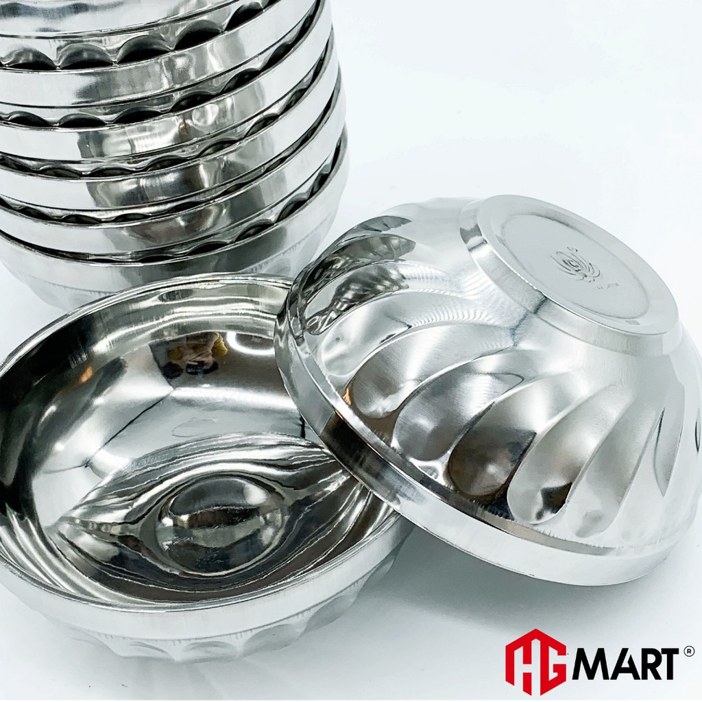 Bát Xoắn Inox cách nhiệt chống nóng HG Mart [Bộ 10 bát]