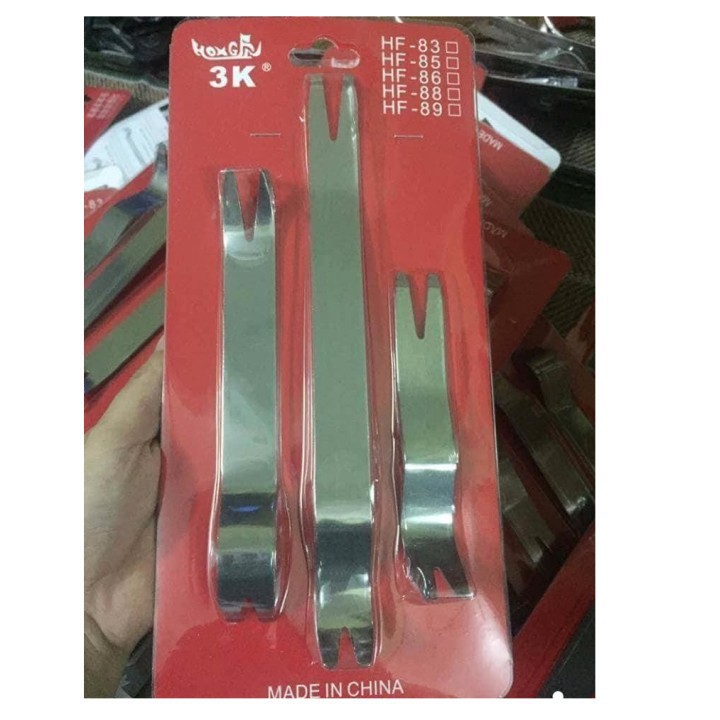 Bộ cậy taplo ô tô inox 3 thanh,dụng cụ nội thất ô tô