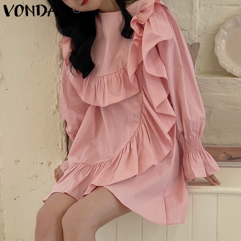 Đầm VONDA Tay Dài Phối Bèo Phong Cách Hàn Quốc Cho Nữ | BigBuy360 - bigbuy360.vn