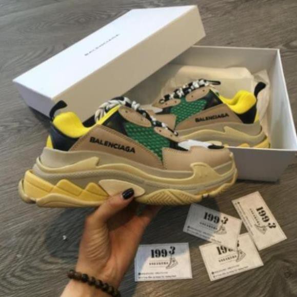 xc NEW CH [FreeShip] tet [ĐẠ𝐈 𝐓𝐈Ê𝐂 𝐒𝐀𝐋𝐄] Giầy balenciaga triple s vàng xanh NEW . [ ĐẸP QUÁ ] ⛳ new : vc