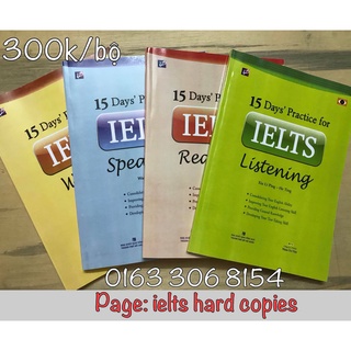 15 days' practice for ielts - in đen trắng - bìa màu - khổ a4